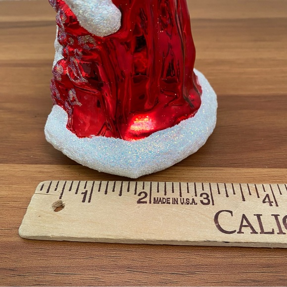Glassware Art Studio Poland Santa Hand Blown Handcrafted Mercury Glass Ornament - Picture 13 of 16